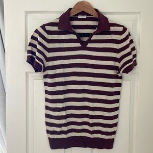 Suitsupply Striped Polo Linen/Cotton Medium